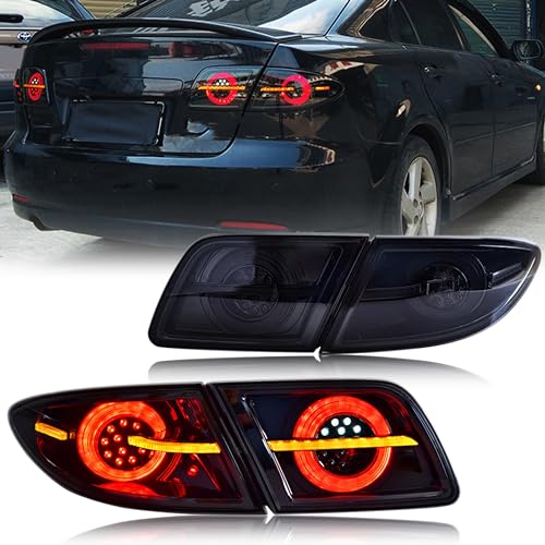 inginuity time مصابيح خلفية LED من إنجينيتي تايم لمازدا 6 2003-2008 مع رسوم متحركة عند التشغيل وإشارة متسلسلة باللون الأسود - Image 1