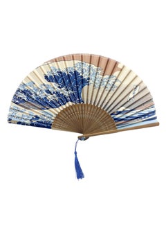 Oasisgalore Folding Bamboo Hand Fan for Women: Wooden, Silk, and Paper Options. Ideal for Weddings, Home.  - Image 1