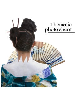 Oasisgalore Folding Bamboo Hand Fan for Women: Wooden, Silk, and Paper Options. Ideal for Weddings, Home.  - Image 5