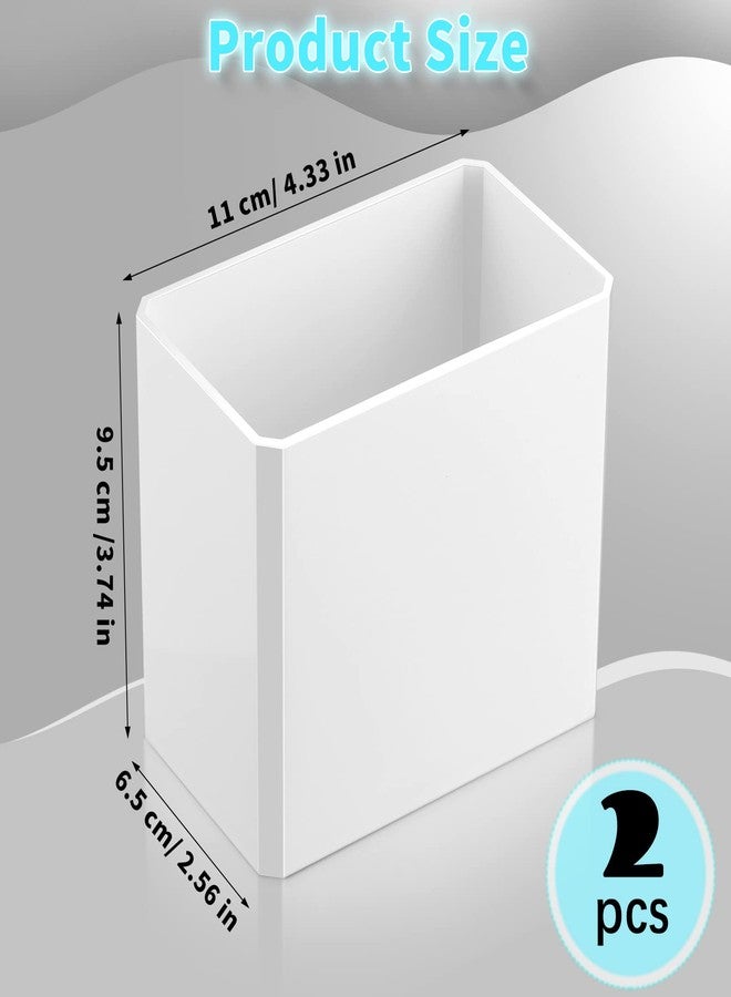 Suclain 2 Pcs Wall Mounted Organizer Non-drilling Adhesive Floating Shelf White Wall Bin Organizer Hanging Storage Containers for Bedroom Bathroom Kitchen Office - Image 2
