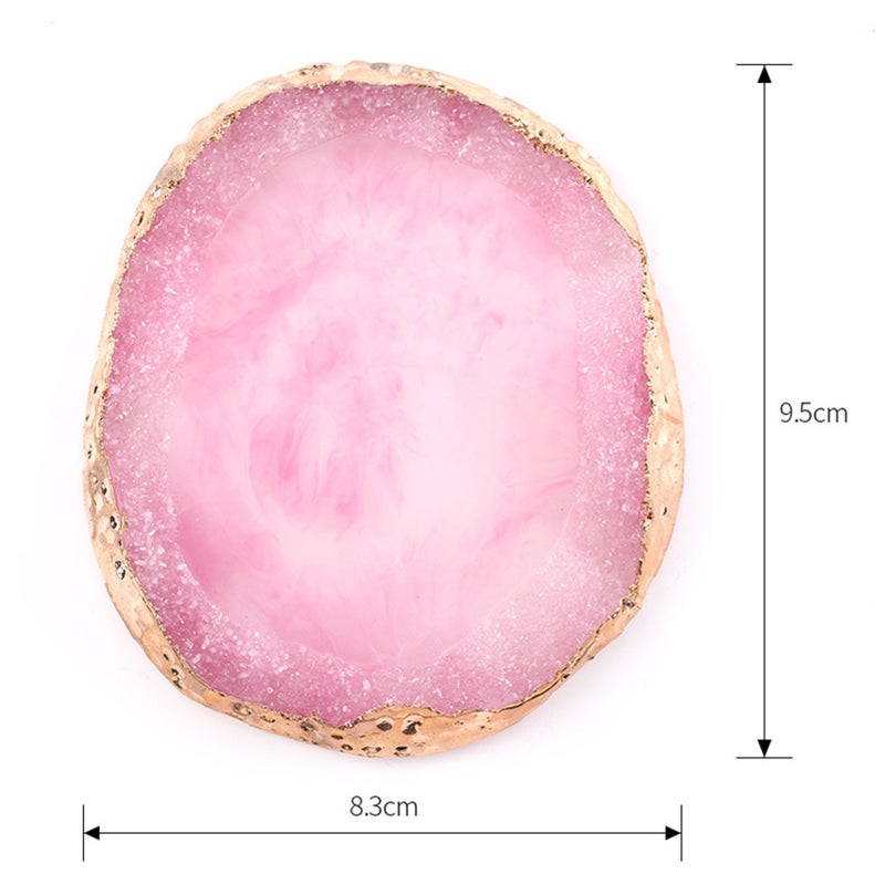 Nail Art Agate Palette Golden Edges Nail Holder Crystal Resin Paint Palette Nail Piece Display Tool - Image 5