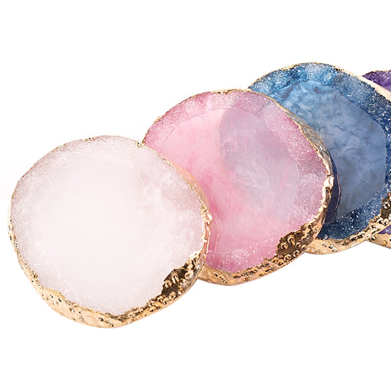Nail Art Agate Palette Golden Edges Nail Holder Crystal Resin Paint Palette Nail Piece Display Tool - Image 2