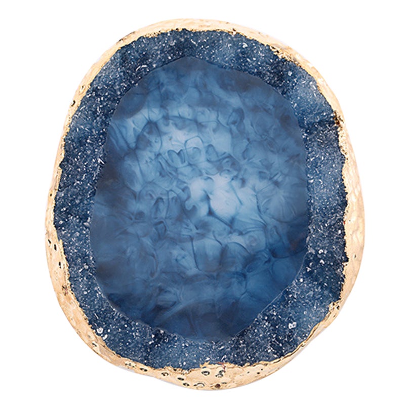 Nail Art Agate Palette Golden Edges Nail Holder Crystal Resin Paint Palette Nail Piece Display Tool - Image 1