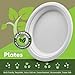 Munfix 100 Compostable Paper Plates Heavy Duty 150 Pack Biodegradable Disposable Plates 9 Inch White Disposable Dinner Plates Made of EcoFriendly Natural Sugarcane Bagasse Microwavable Plates Bulk - Image 4