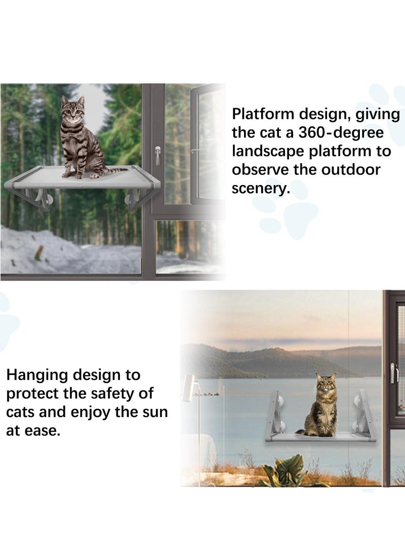 Cat Window Hammock, Cat Window Perch for Indoor Cats, Cat Bed Suction Cups Space Saving Pet Resting Seat Safety Cat Shelves, Providing All Around 360° Sunbath for Cats Weighted up to 40lbs