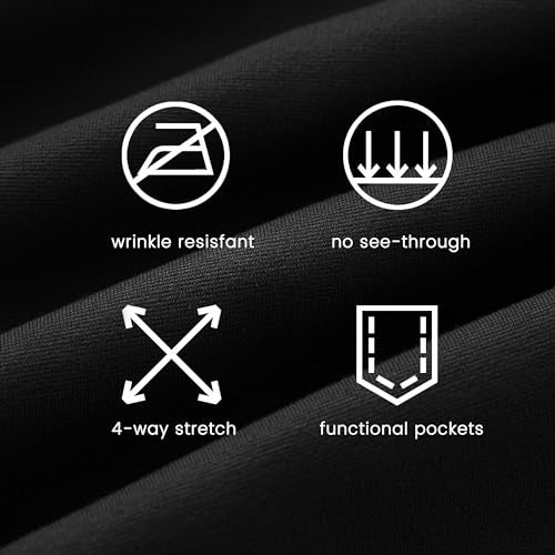 Willit سروال كابري للنساء من ويليت - بنطلون يوجا للعمل - بنطلون كابري مرن - بنطلون مكتبي عالي الخصر 21" أسود 14 - Image 4