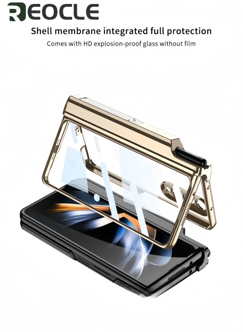 REOCLE Samsung Galaxy Z Fold 4 Case with S Pen Hinges Protect The Built-in Pen Holder with Screen Protector and Stand Drop Protection Case for Galaxy Z Fold 4 - Image 5