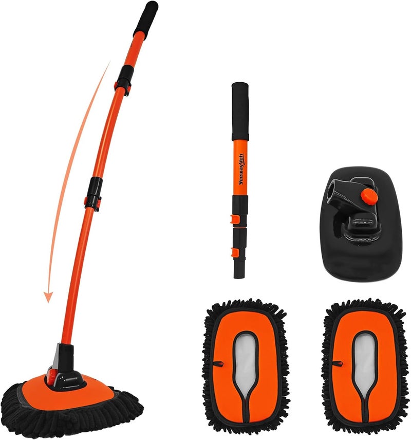 YeewayVeh 43" Car Wash Brush with Long Handle and Replaceable Microfiber Brush Head - Image 1