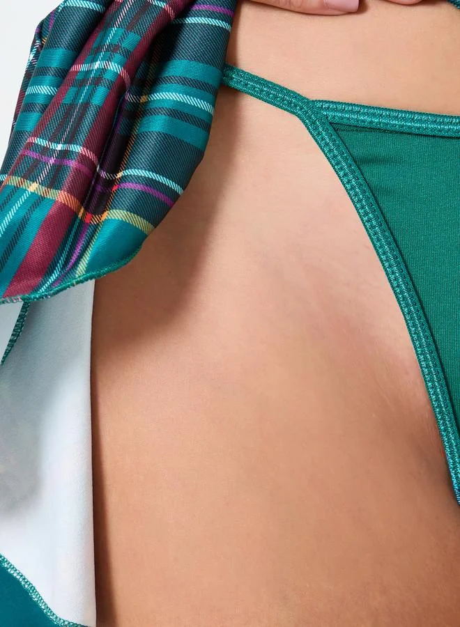 Take Two  Bow Detail Wired Longline Bra with Thong - Skirt and Tie Set for Women | Best Price UAE