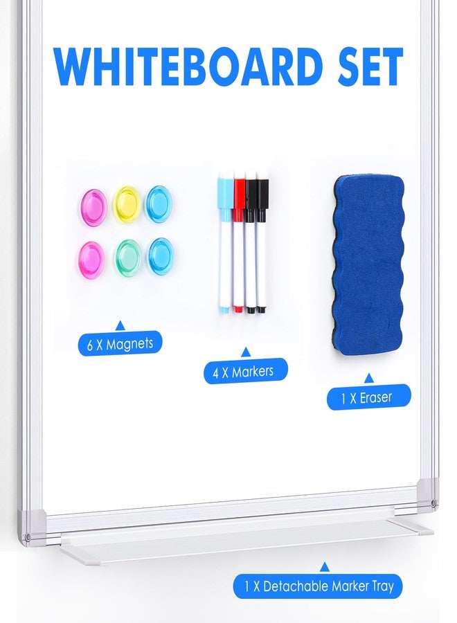 maxtek Whiteboard for Over Door and Wall, 60 x 45 cm Magnetic Small White Board with Adjustable Long Arm Hook Mount - Easy to Install, Portable Wipe Board for Home, Dorm, Office Cubicle, Small Spaces - Image 4