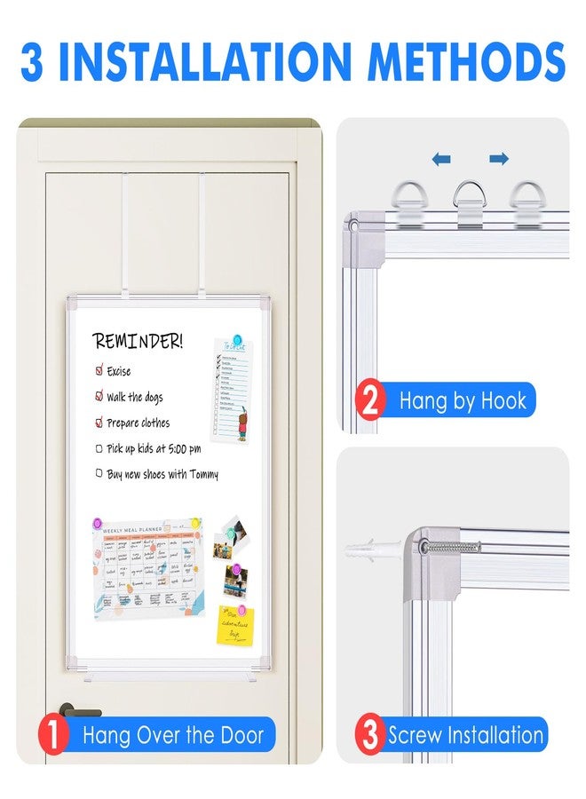 maxtek Whiteboard for Over Door and Wall, 60 x 45 cm Magnetic Small White Board with Adjustable Long Arm Hook Mount - Easy to Install, Portable Wipe Board for Home, Dorm, Office Cubicle, Small Spaces - Image 5
