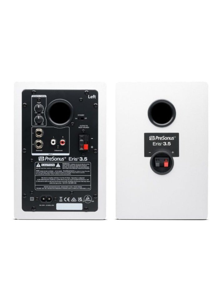 PreSonus Eris E3.5 3.5-inch Powered Studio Monitors – 2nd Generation (White) - Image 2