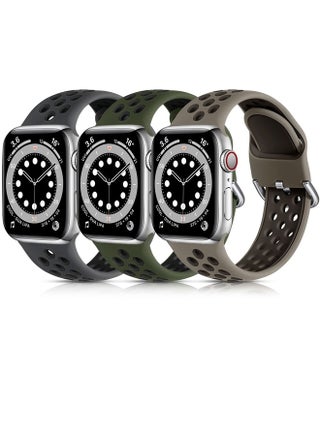 3 Pack Compatible for Apple Watch Band Series 8/7 45mm 41mm Series 6/5/4/SE 44mm 40mm Series 3/2/1 42mm 38mm Ultra 49mm Breathable Silicone Sport Bands for Men Women, M/L - pzsku/Z667F5EDB437C12093DC6Z/45/_/1691487117/179dd33b-54aa-4626-8fd8-29135014f61a