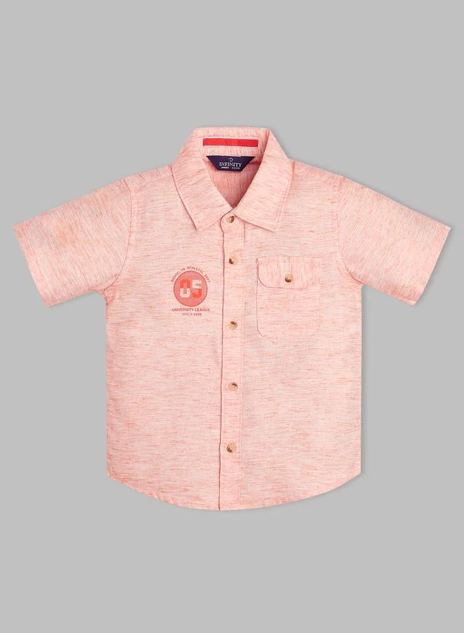 Infinity Kids Orange Cotton Short Sleeve Shirt