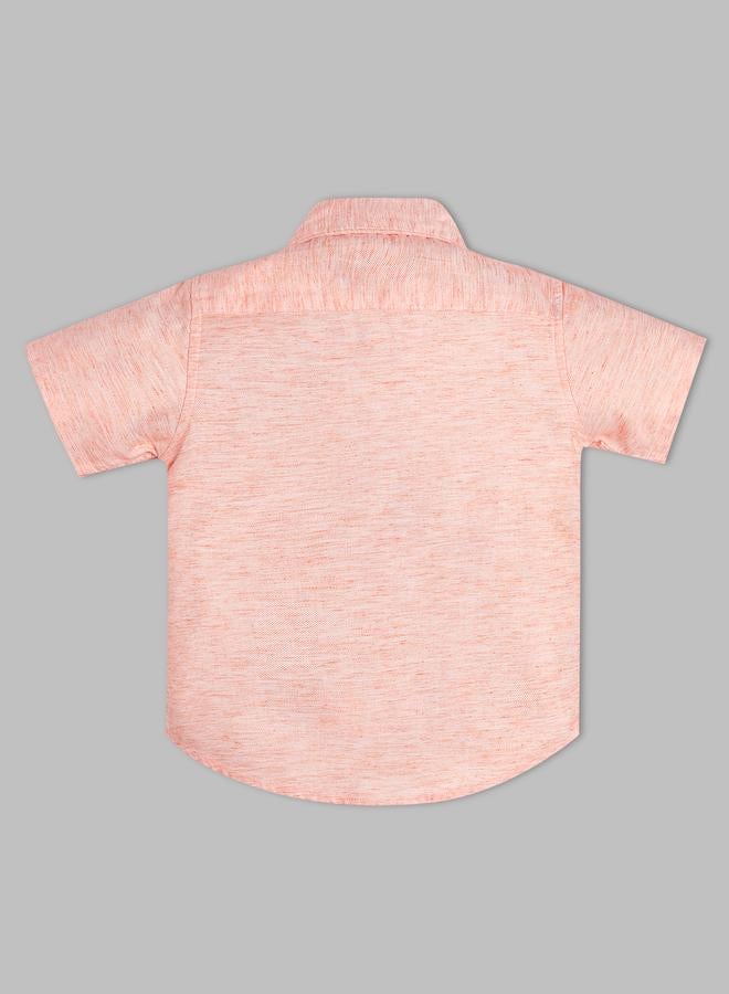 Infinity Kids Orange Cotton Short Sleeve Shirt - Image 3