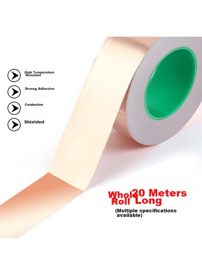 Oumai Double-sided Copper Foil Tape, Conductive Adhesive, Pure Copper, High Temperature Resistant, Signal Enhancement, Shielding Tape, Heat Dissipation Copper Foil Sticker, Double Conductive Copper Foil Tape, 50mm*20 Meters, 1 Roll - Image 3