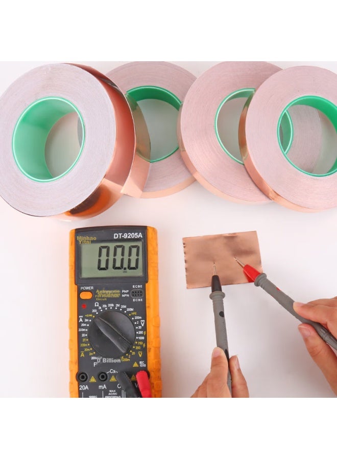 Oumai Double-sided Copper Foil Tape, Conductive Adhesive, Pure Copper, High Temperature Resistant, Signal Enhancement, Shielding Tape, Heat Dissipation Copper Foil Sticker, Double Conductive Copper Foil Tape, 50mm*20 Meters, 1 Roll - Image 2