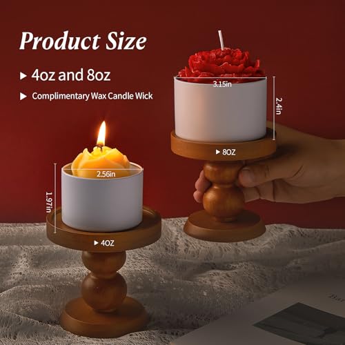 MGLIFEUL Candle Tins Jars Container Vessels for Making 4 8 Oz White Empty Candle Tins Can Gift Box Packaging Plate with Lids Wax Container Bulk Making DIY Candle Supplies Accessories(White,4oz,12pcs) - Image 2
