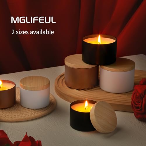 MGLIFEUL Candle Tins Jars Container Vessels for Making 4 8 Oz White Empty Candle Tins Can Gift Box Packaging Plate with Lids Wax Container Bulk Making DIY Candle Supplies Accessories(White,4oz,12pcs) - Image 3