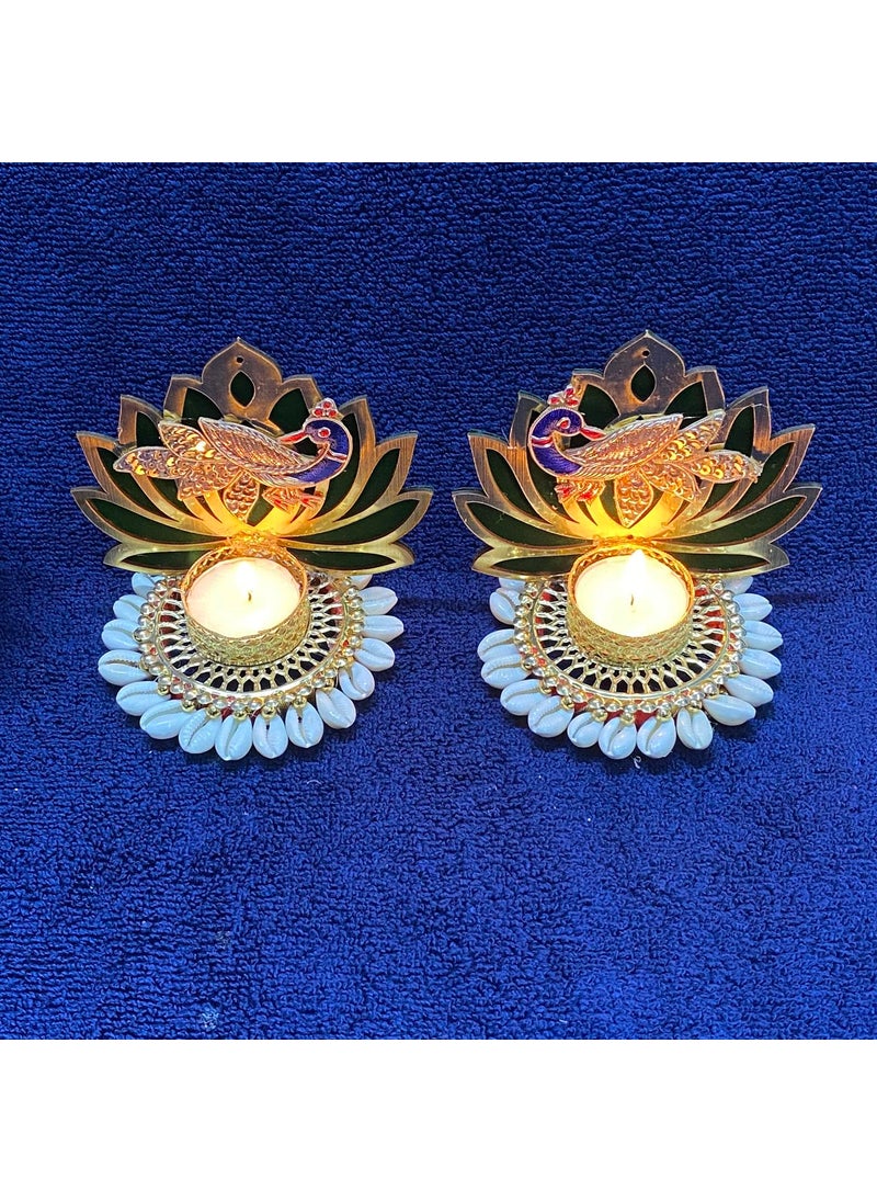 Maahal - Maahal Heavy Design Hand Made Decorative Diya Tea Light Lotus Candle Holder for Diwali Decoration - Image 1