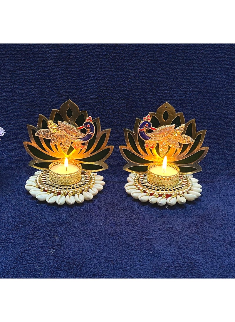 Maahal - Maahal Heavy Design Hand Made Decorative Diya Tea Light Lotus Candle Holder for Diwali Decoration - Image 1