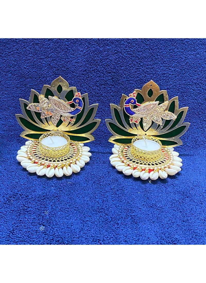 Maahal - Maahal Heavy Design Hand Made Decorative Diya Tea Light Lotus Candle Holder for Diwali Decoration - Image 1