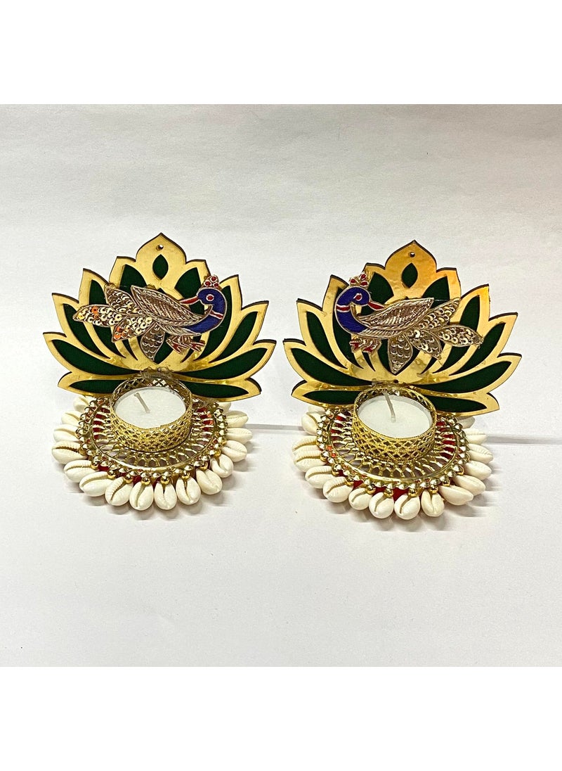 Maahal - Maahal Heavy Design Hand Made Decorative Diya Tea Light Lotus Candle Holder for Diwali Decoration - Image 1