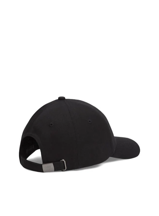 TOMMY HILFIGER Black Logo Embroidery Twill Six-Panel Baseball Cap  | Best Price UAE