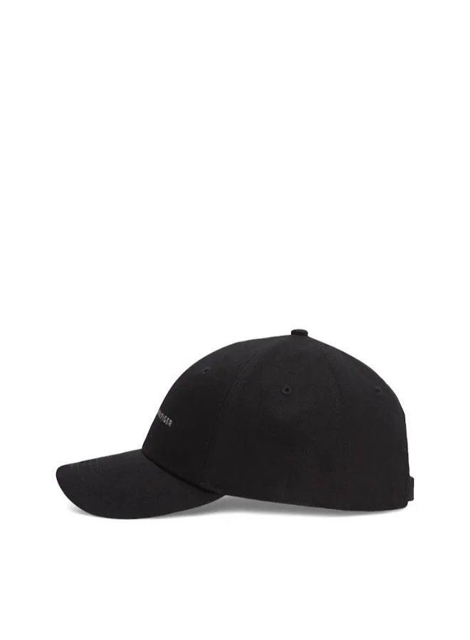 TOMMY HILFIGER Black Logo Embroidery Twill Six-Panel Baseball Cap  | Best Price UAE