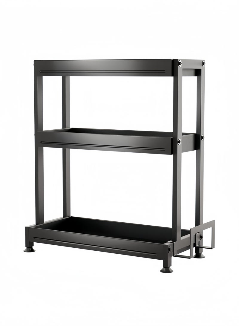 GGEROU Kitchen Storage Shelf Spice Rack Free-Standing Spice Organizer Holder 3 Tier Countertop Seasoning Rack Chopping Board Rack Knife Holder Chopstick Holder - Image 5