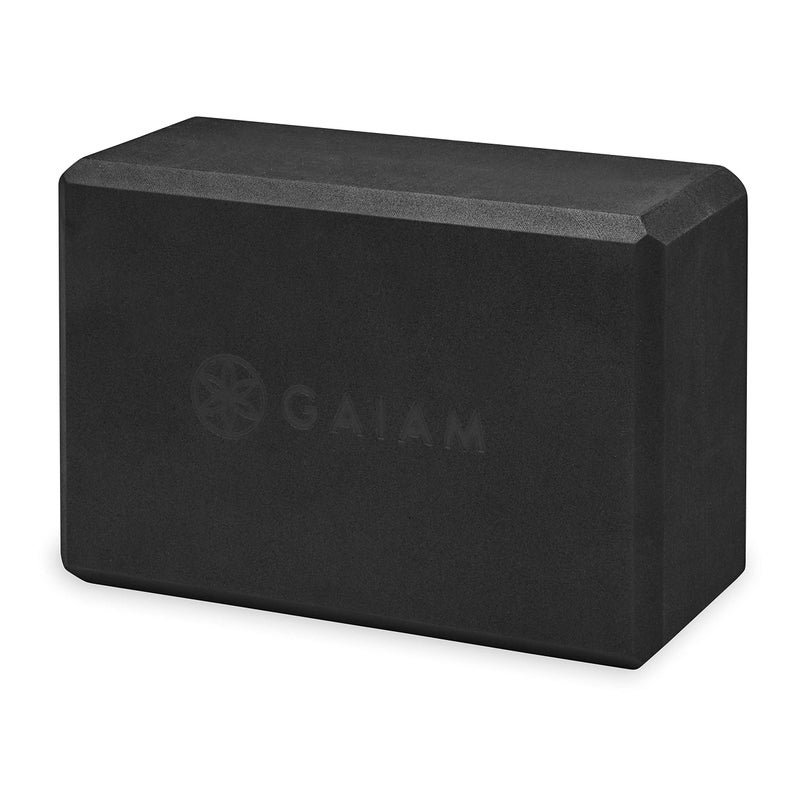 Gaiam Yoga Block - Supportive Latex-Free EVA Foam Soft Non-Slip Surface for Yoga, Pilates, Meditation (Black), 1 EA - Image 1