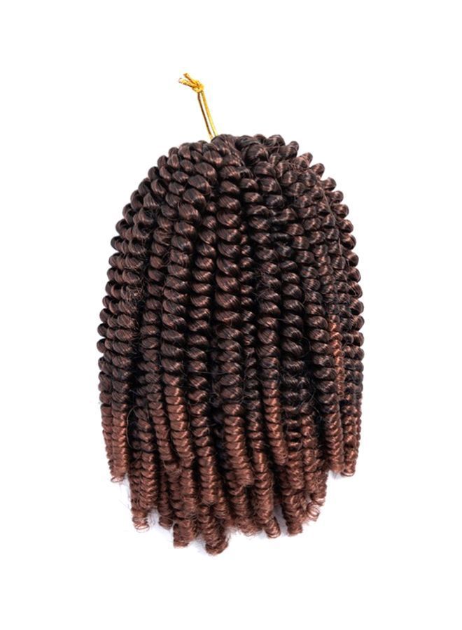 وصلة شعر مضفر وملفوف بنمط كروشيه مصنوع من ألياف صناعية بني 8بوصة