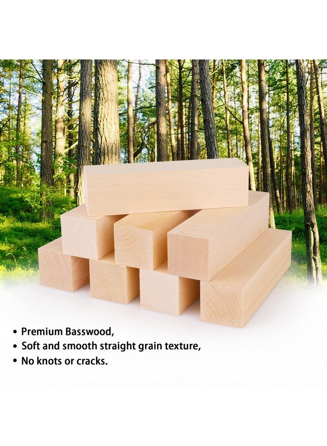 Fowecelt 8 Pack Basswood Carving Blocks 6 X 1.5 X 1.5 Inch, Large Whittling Wood Carving Blocks Cubes Kit for Kids Adults Beginners or Expert, Home/Arts/Crafts/Class/Christmas DIY Supplies - Image 3