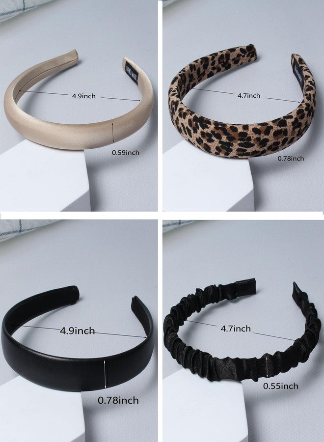 Cuizhiyu 6PK Fashion Headbands for Women Non Slip Cute Pearl Headband Leopard Padded Headbands Black Hair Accessories - Image 3