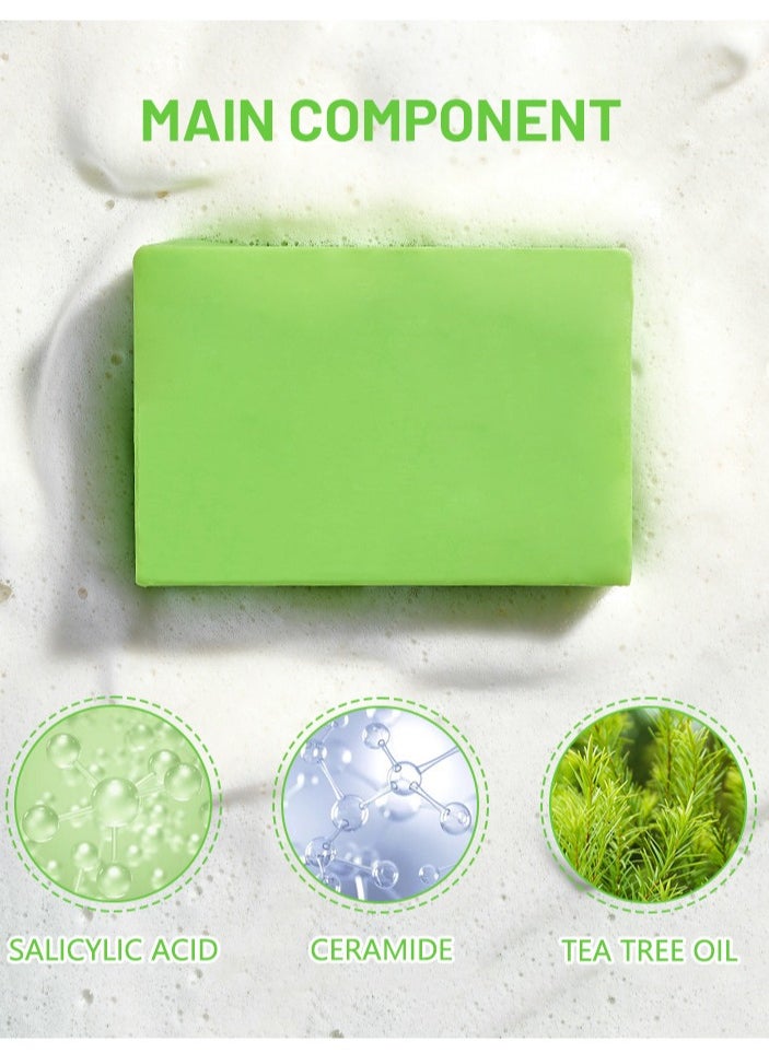 Disaar - Anti-Acne Soap, Salicylic Acid Scrub Soap, Back Acne Lighten, Softening Skin, Removing Acne, Exfoliating, Desalting Acne Mark Moisturizing Skin Cleansing Soap Shower Soap - Image 1