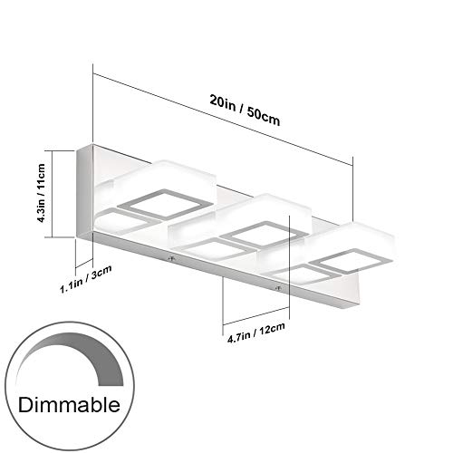 Ralbay Dimmable LED Vanity Light Modern 3 Light Acrylic Stainless Steel for Bathroom Vanity Lighting Fixtures - Image 3