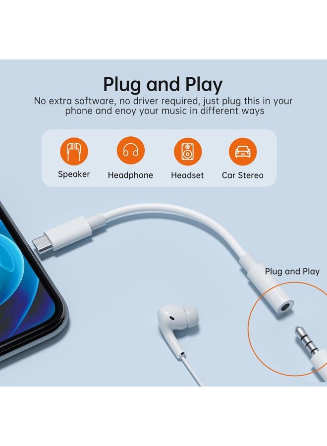 OPSO USB Type C to 3.5mm Female Headphone Jack Adapter, (2-Pack) USB C to Aux Audio Dongle Cable Cord for iPhone 15/16/16 Plus/16 Pro/16 Pro Max, Samsung Galaxy S24/S23, iPad Pro, MacBook, Pixel XL - Image 3