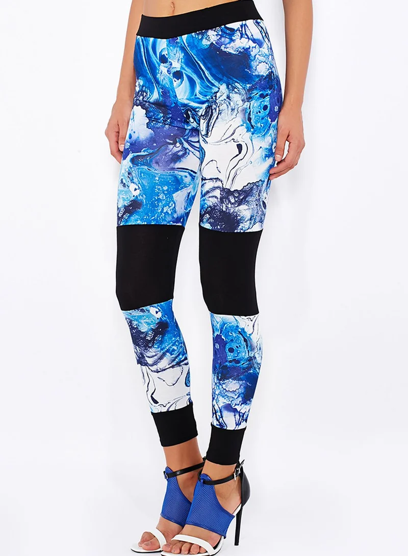 boohoo Printed Panel Sports Leggings