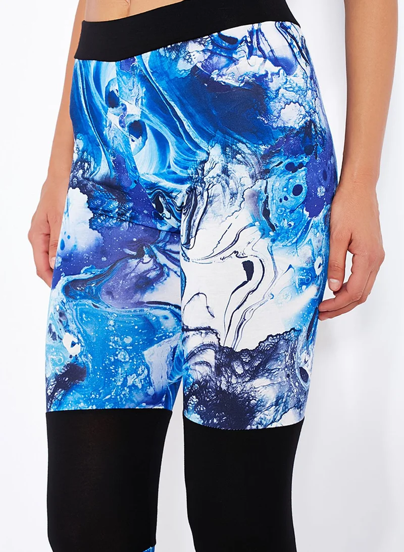 boohoo Printed Panel Sports Leggings