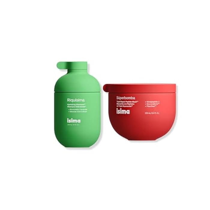 Isima Riquísima Hydrating Shampoo & Súperbomba Triple Repair Peptide Hair Mask Set – Moisturizing & Strengthening Hair Care Duo - Image 1
