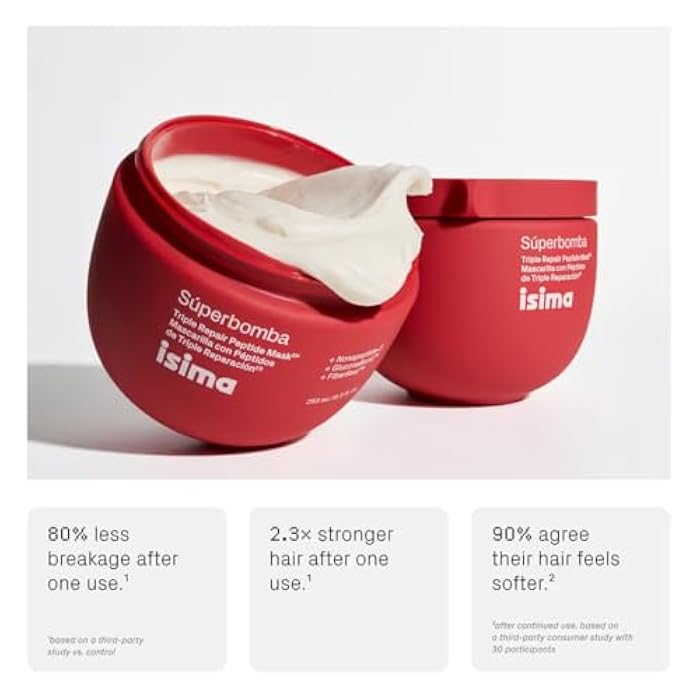 Isima Riquísima Hydrating Shampoo & Súperbomba Triple Repair Peptide Hair Mask Set – Moisturizing & Strengthening Hair Care Duo - Image 2