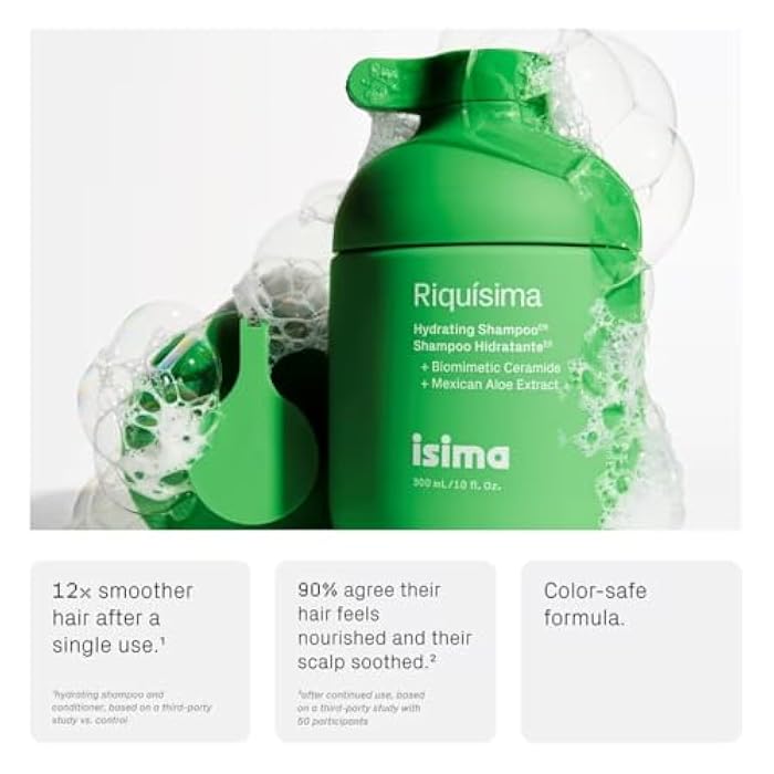 Isima Riquísima Hydrating Shampoo & Súperbomba Triple Repair Peptide Hair Mask Set – Moisturizing & Strengthening Hair Care Duo - Image 3