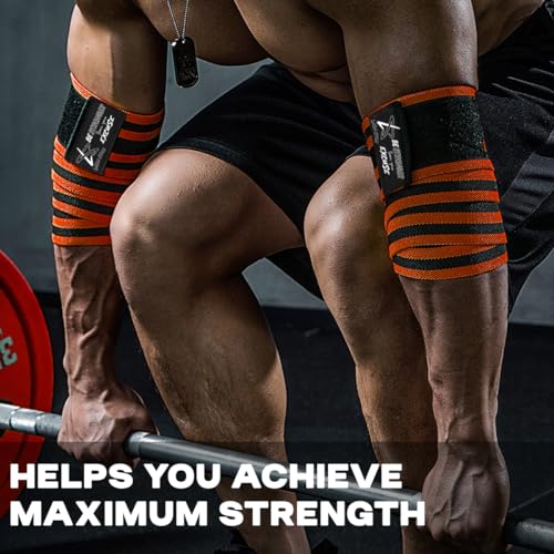 LARA STAR Elbow Wraps for Weightlifting, Bench Press, Cross Training & Powerlifting for Men and Women - 47" Nylon (1 Pair) Elbow Straps - Increases Stability of Joints and Supports Injury Recovery - Image 4