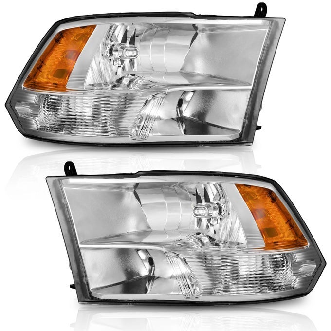 Headlights For 0918 Dodge Ram 15001018 Dodge Ram 2500 3500 Models With Factory Quad Style Headlamp Replacement Chrome Housing Amber Reflector Not Fit Factory Projector Style
