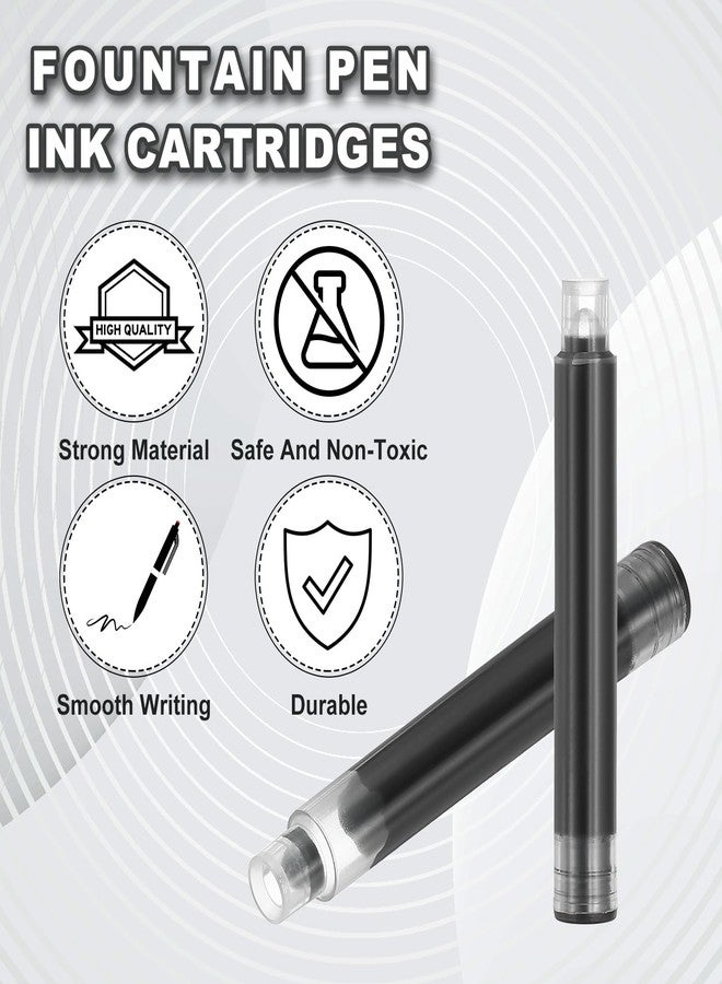 PATIKIL 50Pcs Fountain Pen Ink Cartridges, 3.4mm Bore Diameter Fountain Ink Refill Standard International Refill Cartridges for Pen Business Writing, Black - Image 3