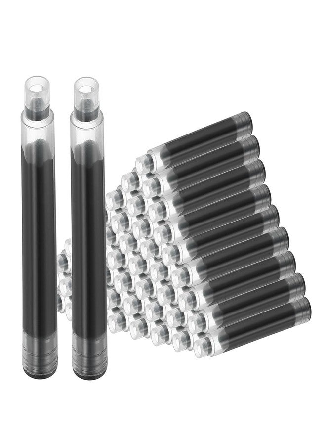 PATIKIL 50Pcs Fountain Pen Ink Cartridges, 3.4mm Bore Diameter Fountain Ink Refill Standard International Refill Cartridges for Pen Business Writing, Black - Image 1