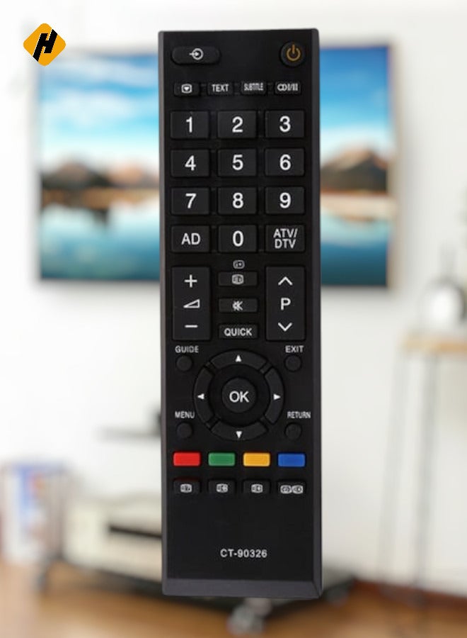 Zaboon New Replacement Remote Control For Toshiba 3D Smart Led Lcd Tv 42Rv635Db 40Lv665Db 42Av635Db Ct-90326 Black - Image 1