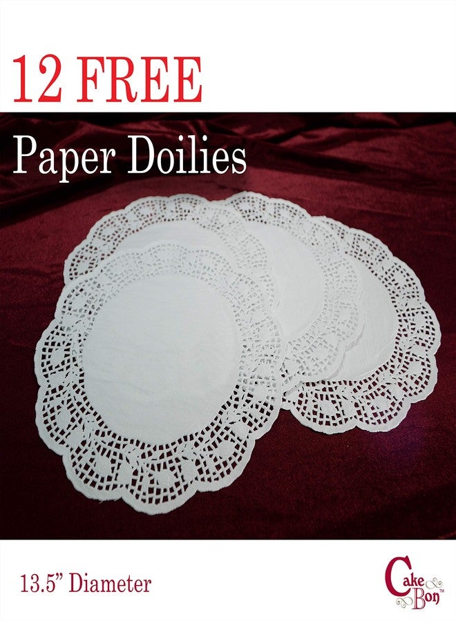 Cakebon Cake Stands - 13.5" Silver with Faux Rhinestones for Cakes and Pastries - Lightweight Polystyrene Foam for Party, Sturdy Wedding Cake Stand - Image 3