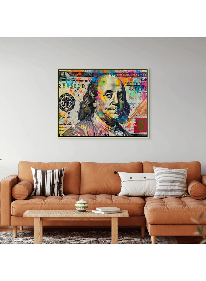 Art Decor Art Decor Framed Canvas Wall Art of Dollar Bill Pop Art Landscape Money Art Print Wall Décor for Home Office Living Room Bedroom Gifting - Image 2