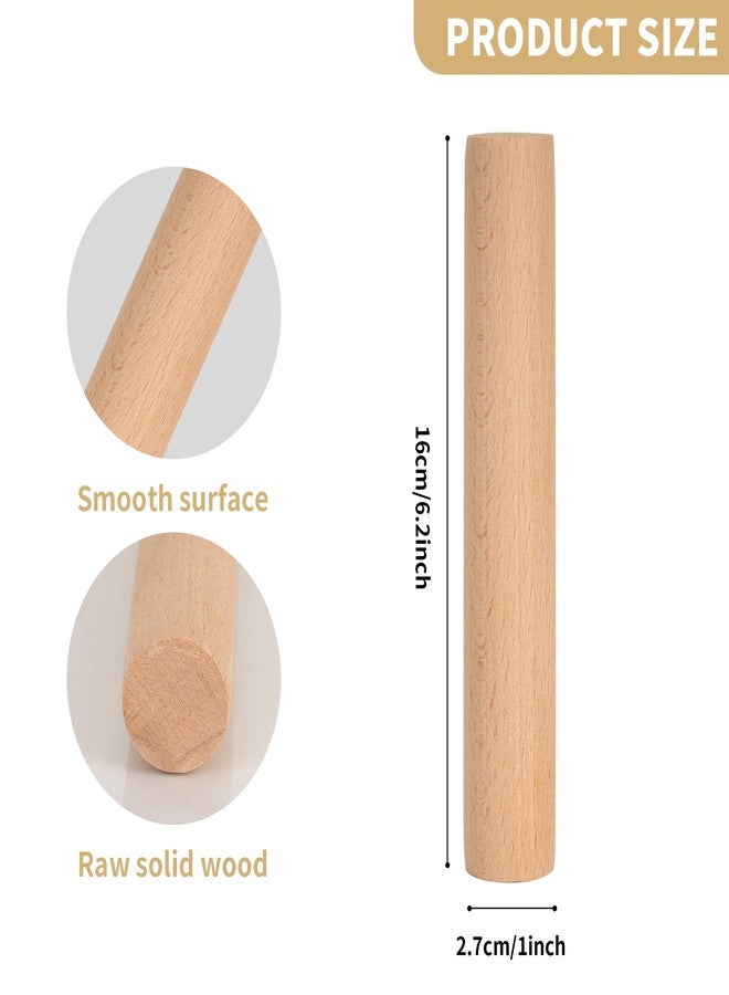 Axigundaone 15 Pcs Small Wooden Rolling Pin for Dough, 6 Inch Dumpling Rolling Pin for Baking, Mini Kitchen Wood Rollings Pins for Pizza, Bread, Home Cooking - Image 2